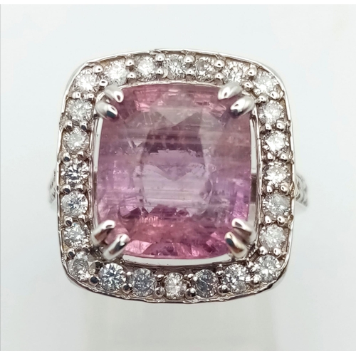 346 - An absolutely stunning  6.46ct Untreated orange- Pink Sapphire Ring, otherwise known as a Padparadsc... 