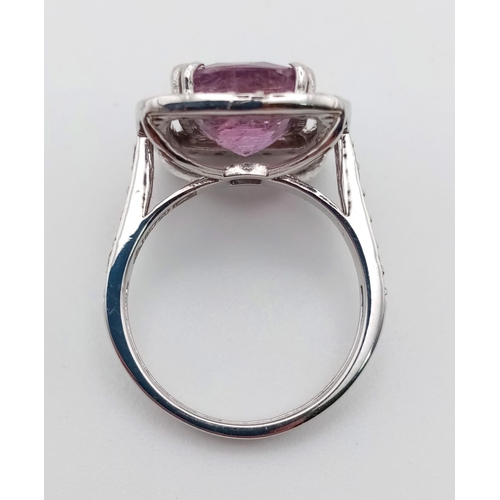 346 - An absolutely stunning  6.46ct Untreated orange- Pink Sapphire Ring, otherwise known as a Padparadsc... 