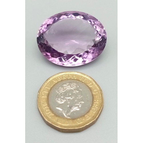 788 - 44.48ct Natural Bolivian AAA Grade Amethyst oval with ITLGR Certification  27.52 x 22.24 x 12.55mm