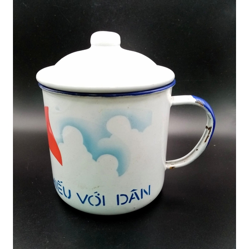 812 - A Vietnam War Era N.V.A. Enamel Rice Cup.