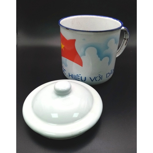 812 - A Vietnam War Era N.V.A. Enamel Rice Cup.