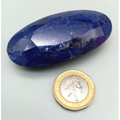 830 - 409.04ct Oval Shape Natural Blue Sapphire oval cabochon IGLI Certified gem 65.56 x 32.75 x 19.85mm