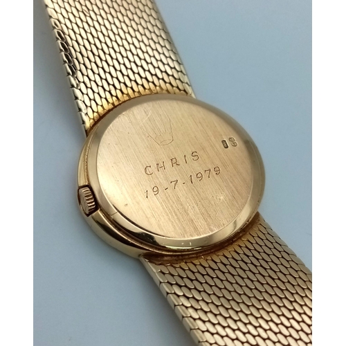 1082 - A Vintage Rolex Cellini 18k Gold Ladies Watch. Gold bracelet and case - 26mm. Gold tone dial. Quartz... 