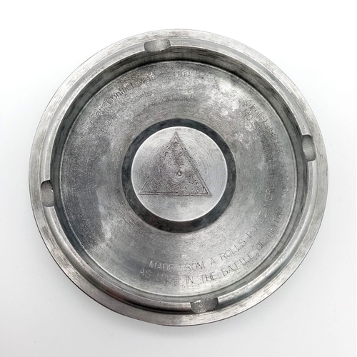 287 - Fund Raising Ashtray. Made from a Spitfire piston and dedicated to a Polish Sqn.