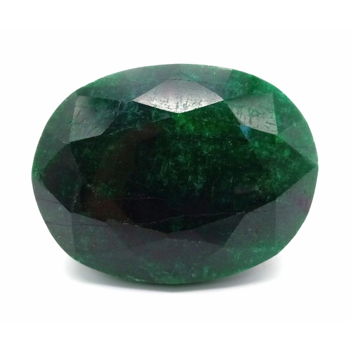 360 - 1093ct Massive Natural Green Emerald Beryl Gemstone with GLI Certification, Oval Shape   69.00 x 32.... 