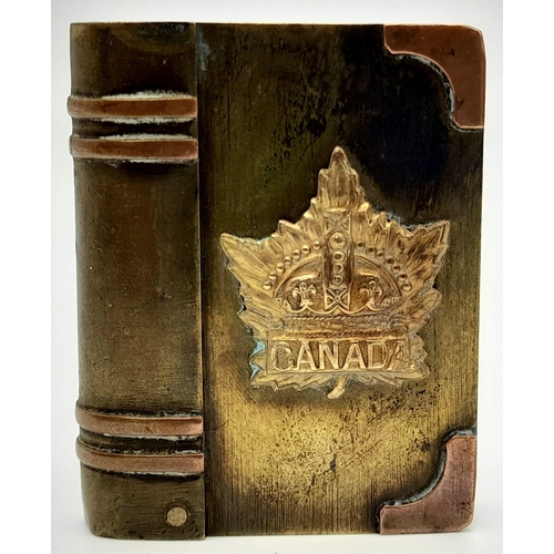 304 - A WW1 Canadian Trench Art Lighter. Made from scrap shell brass.