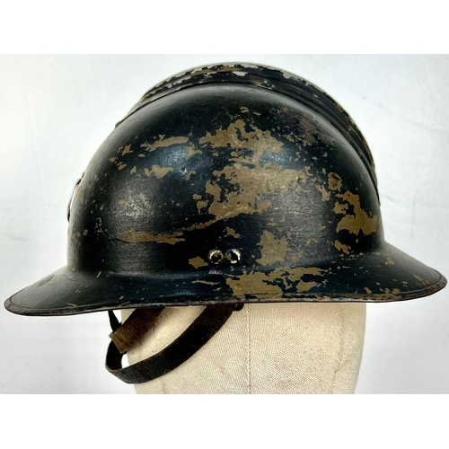 356 - A WW2 French Milice Helmet. A French political paramilitary organization that fought to bring down t... 