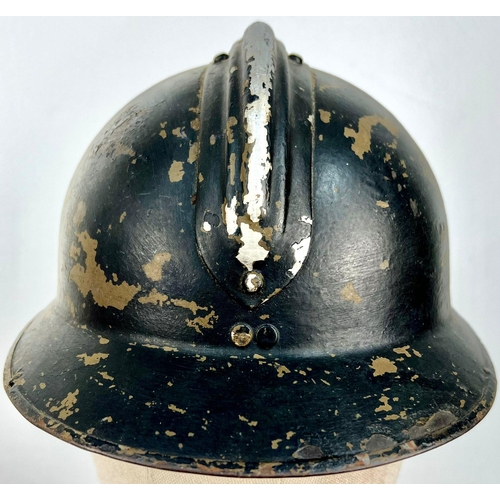 356 - A WW2 French Milice Helmet. A French political paramilitary organization that fought to bring down t... 