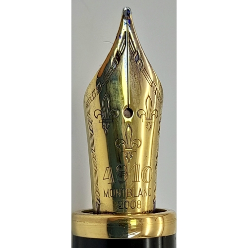 36 - A Montblanc Patron of Art Francois 4810 18K Gold Fountain Pen. 2008 edition with tigers eye shaft an... 