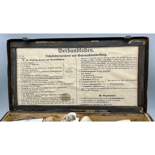 391 - A WW2 German First Aid Box with Contents.