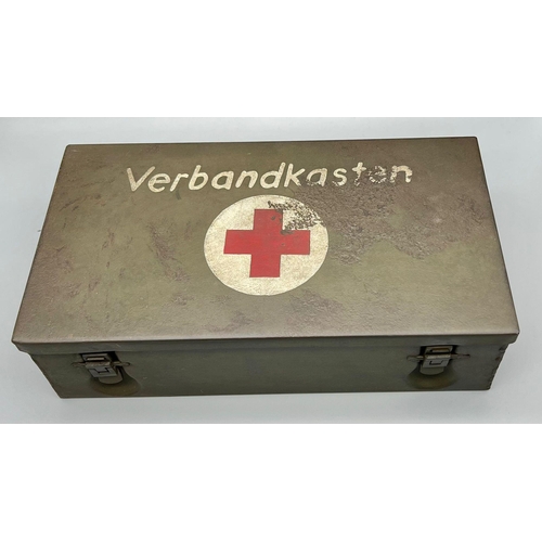 391 - A WW2 German First Aid Box with Contents.