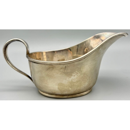 404 - A WW1 British Royal Flying Corps Silver Plated Gravy Boat with Sterling Silver Badge.