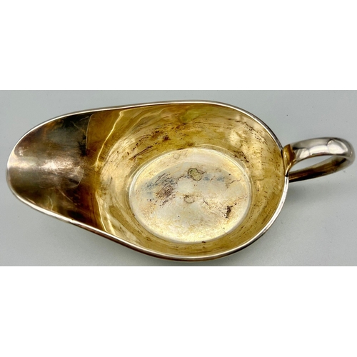 404 - A WW1 British Royal Flying Corps Silver Plated Gravy Boat with Sterling Silver Badge.