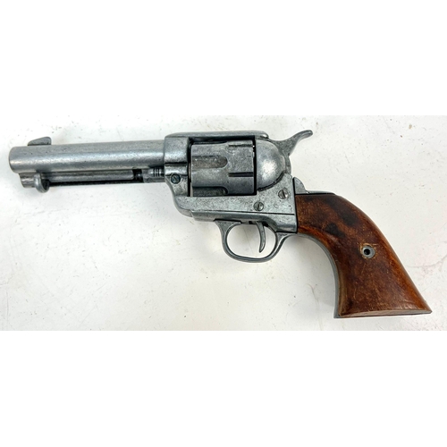 445 - A vintage full weight and size retrospective wood and metal copy of a Colt 45 Peacemaker Revolver, C... 