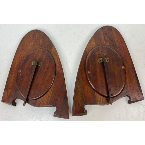 591 - A very rare vintage pair of original handcrafted photo frames manufactured from two wooden propeller... 