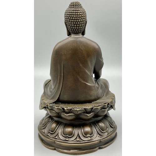 761 - Vintage Cast Bronze Oriental Buddha or Deity (Possible Temple Bell) 17cm Tall