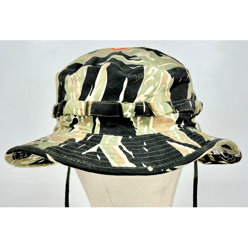 791 - A Vietnam War Era Special Forces Tiger Cam Jungle Bonnie Hat Size 58.