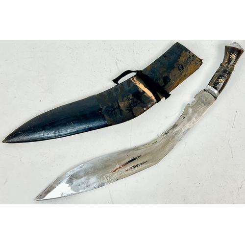 969 - Vintage Extra Large Gurkha Kukri Machete with sheath 56cm Length WW2 Period or slightly later