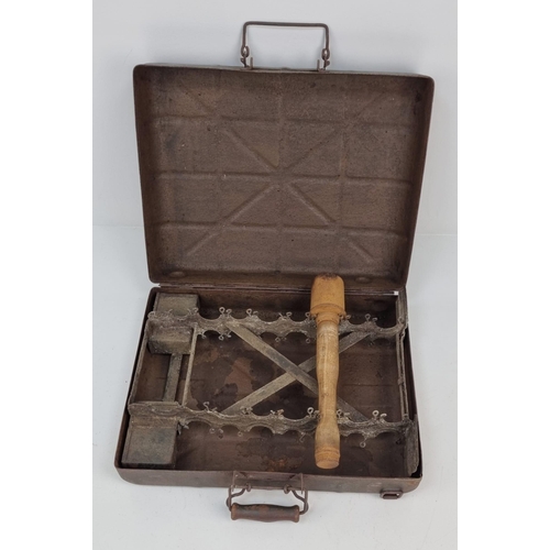 124 - A WW2 German Stick Grenade Ammo Tin with an INERT museum quality replica stick grenade.