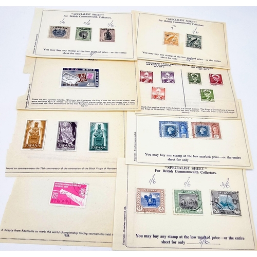 1302 - A Parcel of 53 Vintage Specialist Collector Stamps in Excellent Condition Comprising; 2 Nazi Germany... 