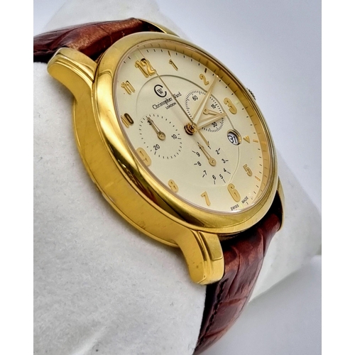 212 - Men’s Vintage Christopher Ward London 13 Jewel Swiss Chronograph 44mm case including crown. Just Ser... 