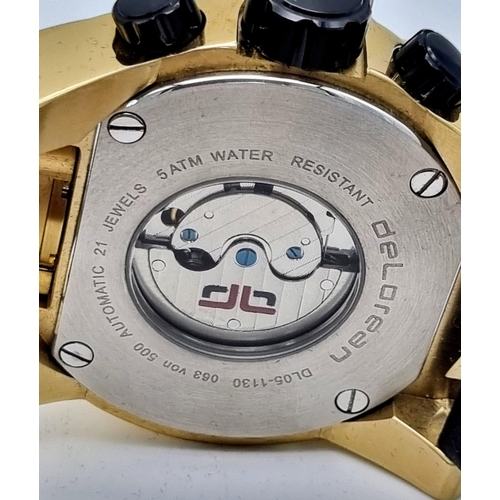 219 - An Excellent Condition Limited Edition No.63 of 500) DeLorean 21 Jewel Chronograph Automatic Skeleto... 