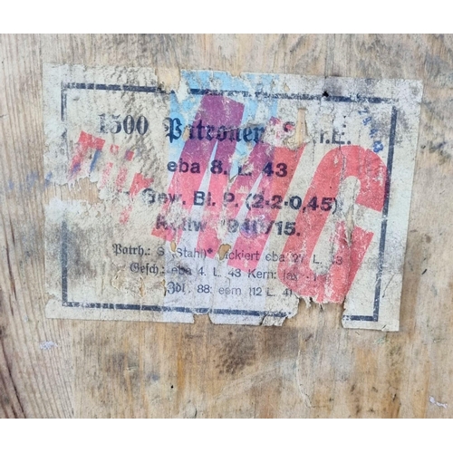 294 - WW2 German Wooden Ammo Crate for boxes of 7.92 bullets. The label inside the lid reads “For Machine ... 