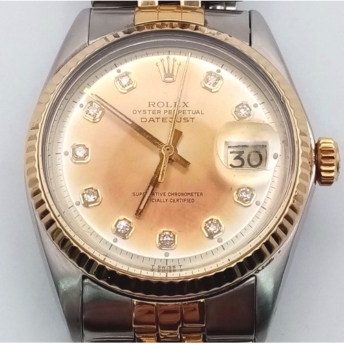 1006 - A Rolex Oyster Perpetual Datejust Gents watch. Jubilee bi-metal strap and case - 36mm. Gold tone dia... 