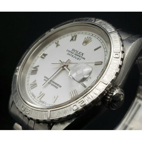 248 - A Rolex Oyster Perpetual Datejust Gents Watch. Stainless steel strap and case - 36mm. White dial. Au... 