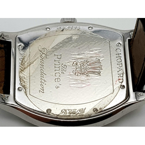 108 - AN 18K WHITE GOLD CHOPARD RARE PRINCES FOUNDATION  LIMITED EDITION (71/200) WRIST WATCH WITH SPECIAL... 