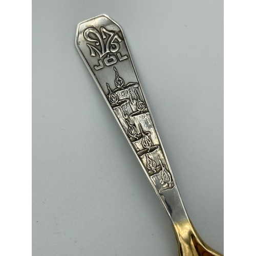 140 - Vintage Scandinavian SILVER CHRISTMAS SPOON with clear marking for Guolaugur Magnussen of Iceland 19... 