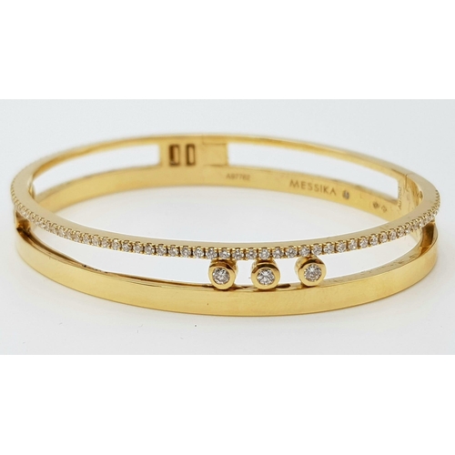 195 - Messika - Diamond Move Romaine Bangle, 18k Yellow Gold, Size L - 18-19 cm