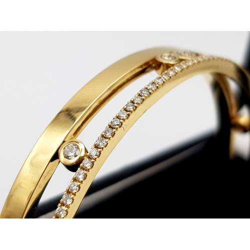 195 - Messika - Diamond Move Romaine Bangle, 18k Yellow Gold, Size L - 18-19 cm