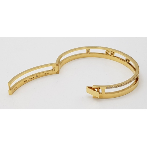 195 - Messika - Diamond Move Romaine Bangle, 18k Yellow Gold, Size L - 18-19 cm