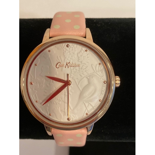 371 - 2 x ladies large face Quartz wristwatches.A Cath Kidston in gold tone with pink strap together with ... 