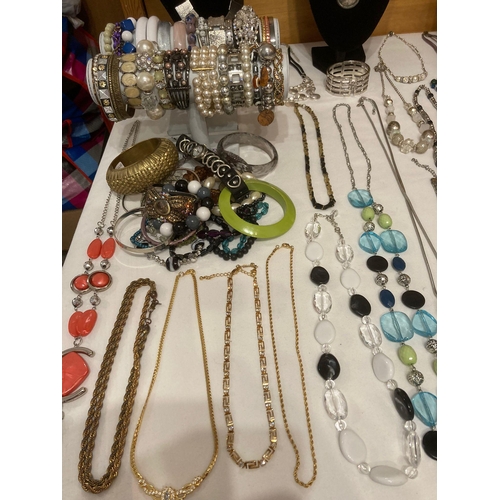 463 - A tabletop of better quality costume jewellery to include M & S,Next etc. Several statement pieces i... 