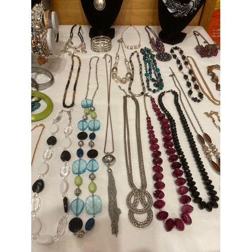 463 - A tabletop of better quality costume jewellery to include M & S,Next etc. Several statement pieces i... 