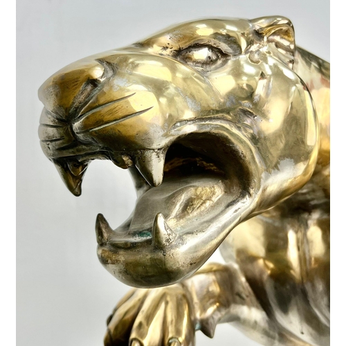 1 - A LARGE BRASS VERSION OF THE FAMOUS LEAPING JAGUAR -  CUSTOM MADE FOR ONE OF THE UK's MOST PRESTIGIO... 