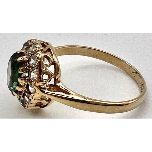 237 - A classic Victorian diamond 7 stone ring set in 9k yellow gold, ring size L, total weight 2.0 grams