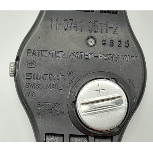 1298 - A Swatch Velcro Strap Fire Watch. Quartz movement in working order.