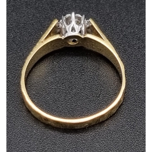 244 - A 18k Yellow Gold Classic Vintage Mid Century Single Stone Diamond Ring. Ring Size M1/2, Total Weigh... 