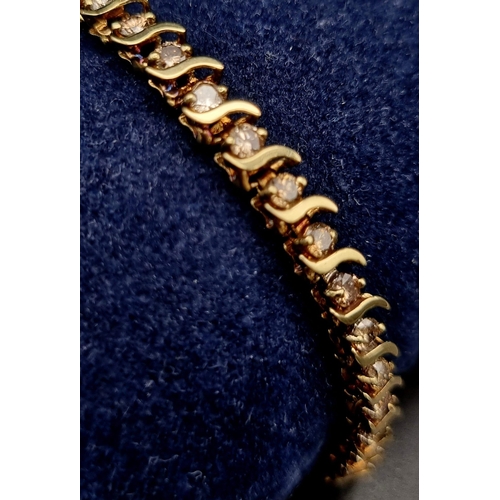 5 - 9K Yellow Gold Diamond set Bracelet. 
1.30ct Diamonds
Weighs 9.1g