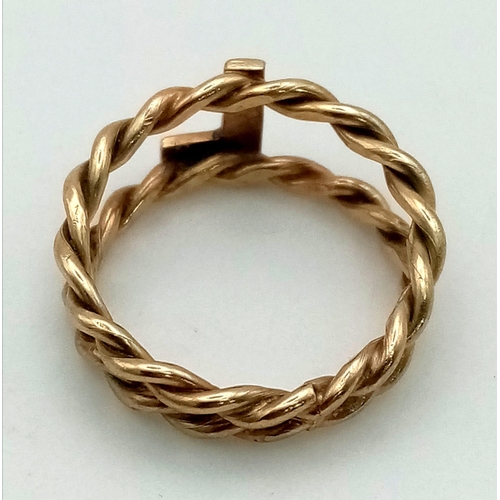 1127 - 9K YELLOW GOLD INITIAL L RING, WEIGHT 2.1G SIZE F