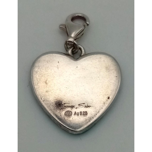 705 - Sterling Silver Thomas Sabo Best Friends Heart Charm. weighs 4.5g