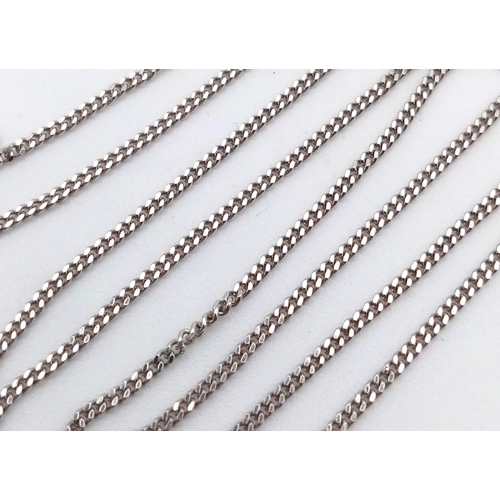 1123 - 9K WHITE GOLD CURB CHAIN 2.4G WEIGHT, 50CM LONG APPROX