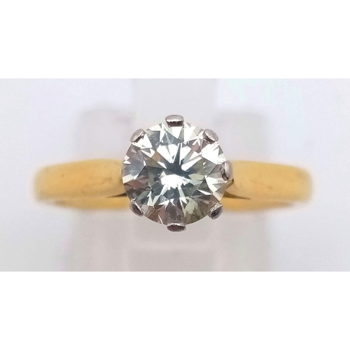 68 - 18k yellow gold diamond solitaire ring.
0.85ct diamond
weighs 3.49g
size L