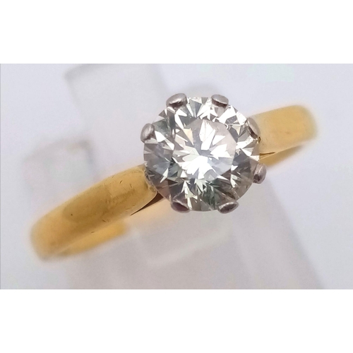 68 - 18k yellow gold diamond solitaire ring.
0.85ct diamond
weighs 3.49g
size L