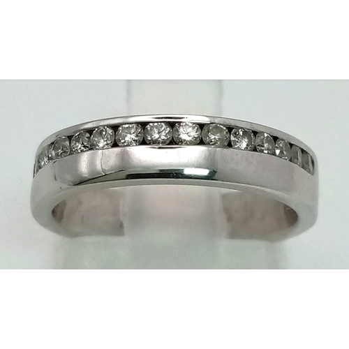 1048 - 9k White Gold Diamond set band ring
0.20ct Diamond
Weighs 3g
Size H1/2