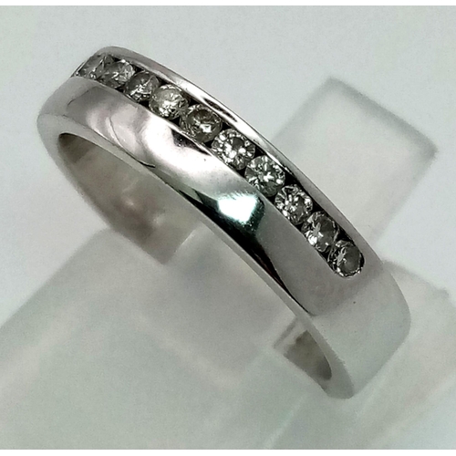 1048 - 9k White Gold Diamond set band ring
0.20ct Diamond
Weighs 3g
Size H1/2