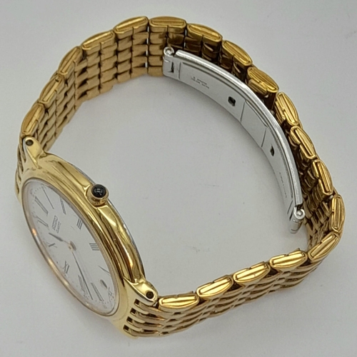 1126 - A Gilded Seiko Quartz Ladies Watch. Case -34mm. White dial with date window. In good condition and w... 